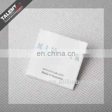 wholesale custom polyester satin printing wash care label for clothing