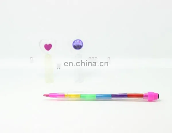 multi- crayon crayon pen 7 colors insect push crayon