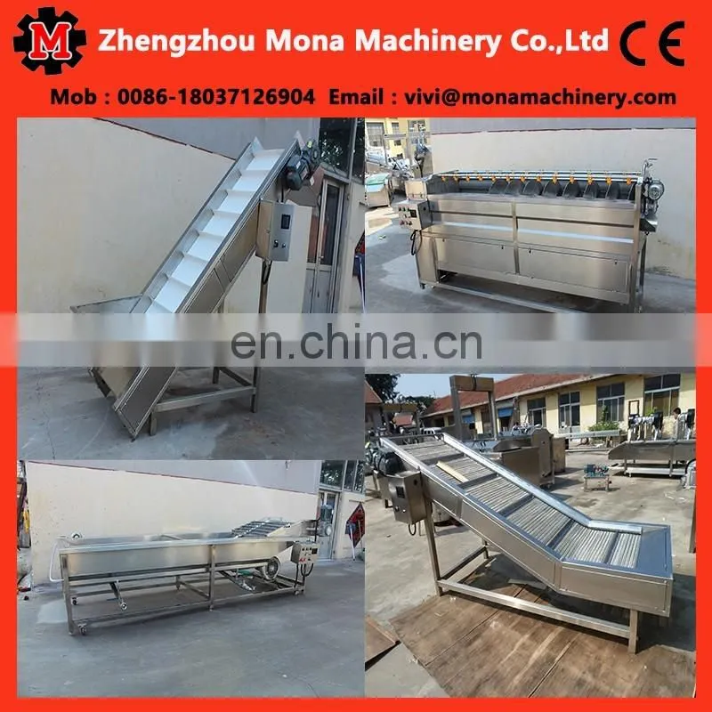 full automatic root vegetable washing cleaning peeling skinning blanching machine