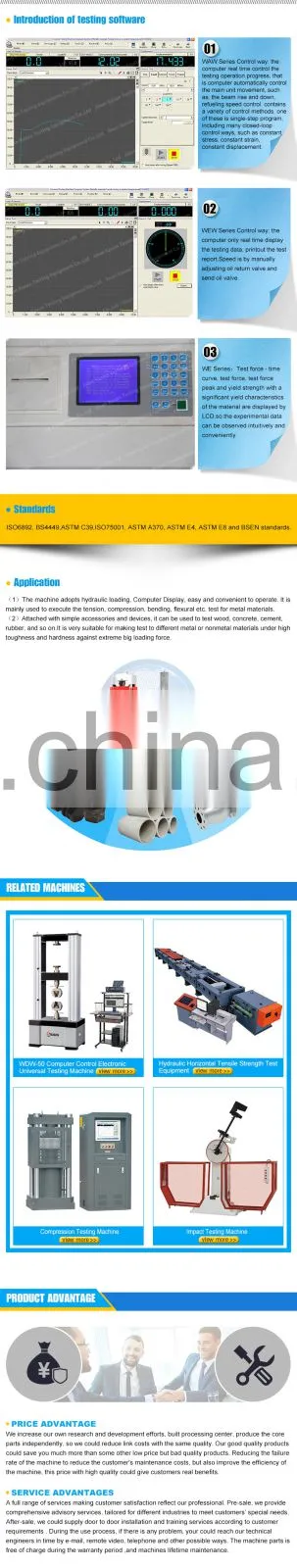 WE-300E Digital Display Hydraulic Power Universal Testing Machine from China