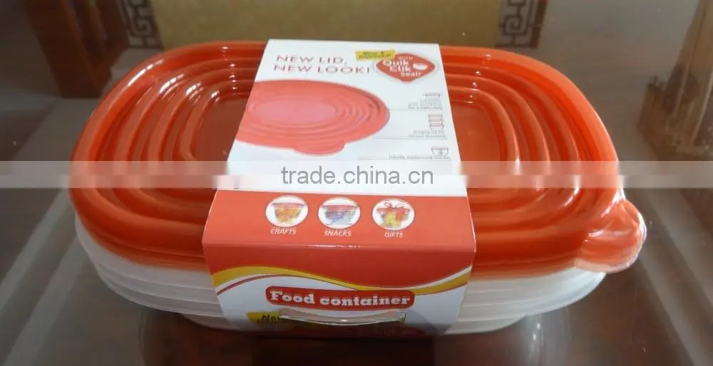 Good selling 3 pcs set plastic food storage container 1000ml
