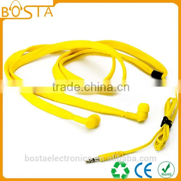 In-ear stylish fashion coolest best selling deep bass music shoestring lanyard eaprhones