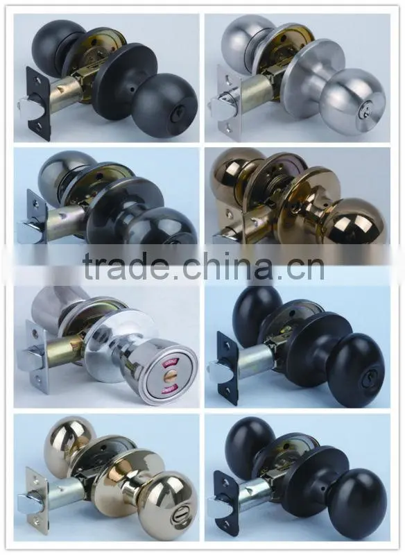 6361PB-ET:Trust ANSI Grade 3 Tubular Brass Knob lock with brass cylinder