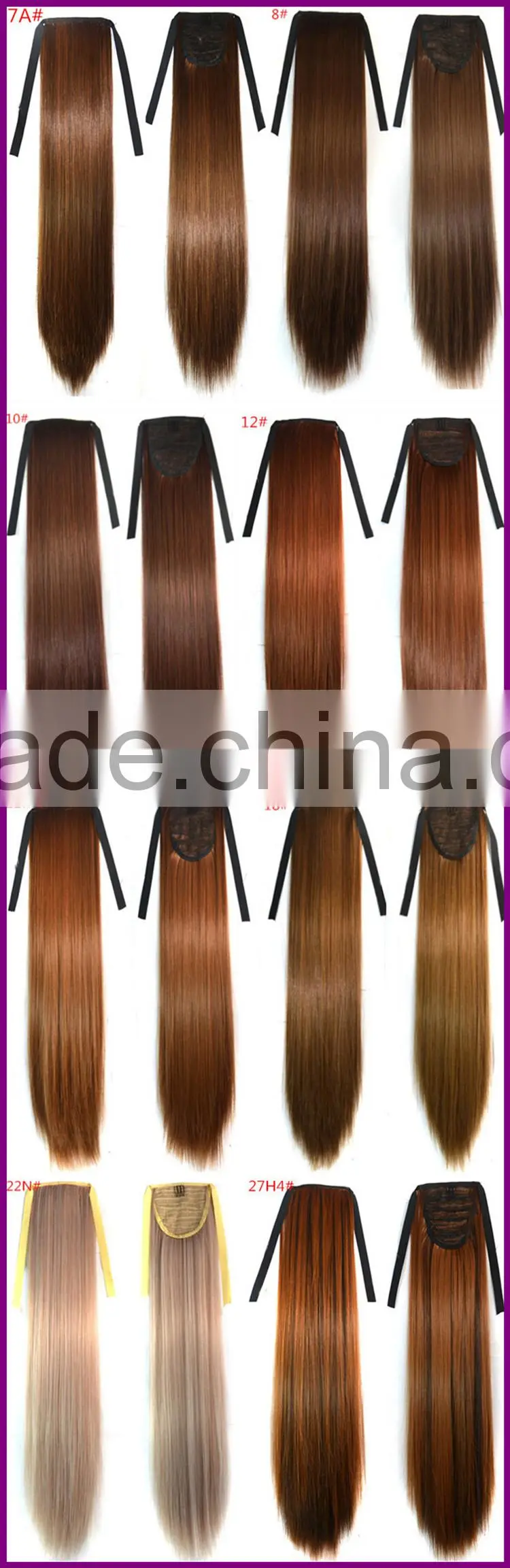 stars straight brown synthetic hair band ponytail