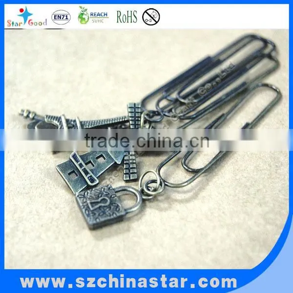 Wholesale kinds of antique copper paper clip customized shape