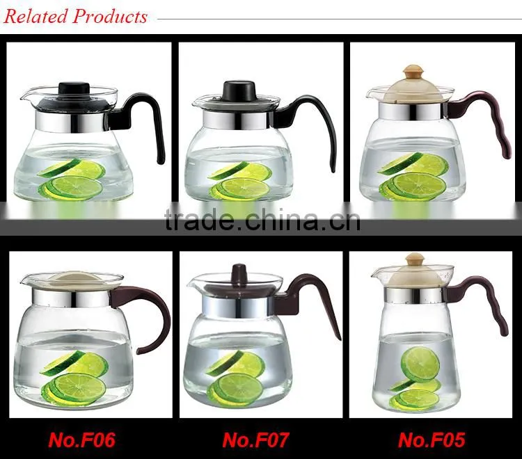 made in China BPA free promotion economic water pot water jug heat insulation glass water pot