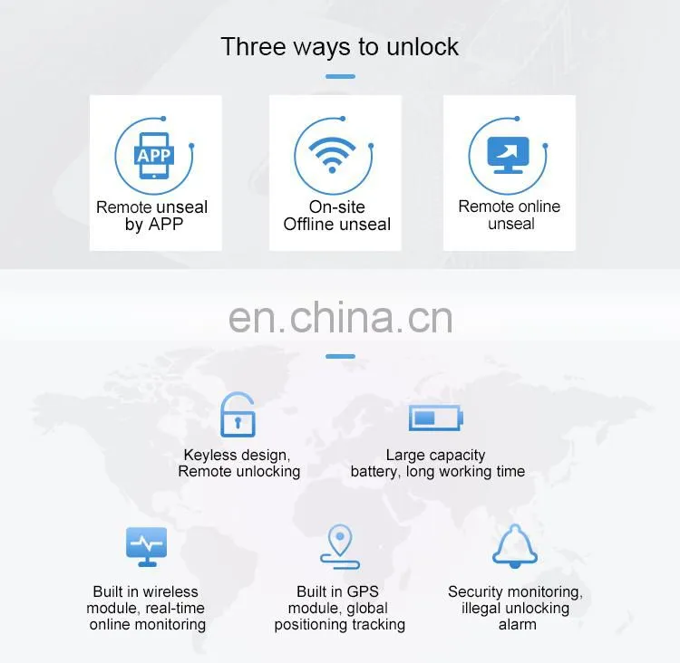 GPS container lock tracker JT705 lock unlock by QR code on site and SMS software APP remotely