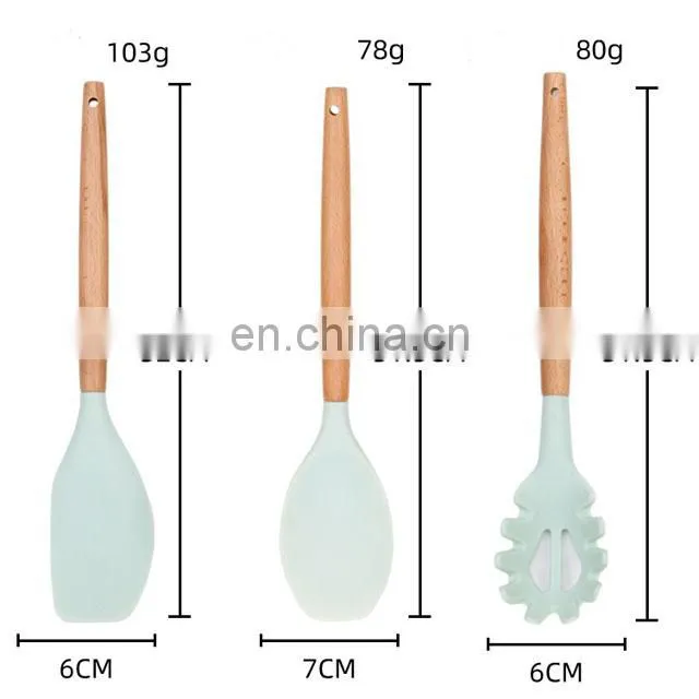Amazon Best Seller 12 In 1 Set Silicone Cooking Tools Kitchen Utensils Set With Wooden Handle