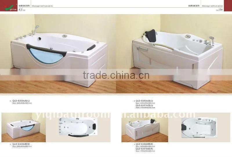 2011 corner plastic massage bathtub with water pump