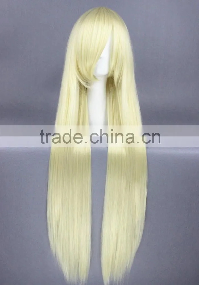 High Quality 100cm Long Straight Loveless Wig Agatsuma Soubi Beige Cosplay Hair Wig Synthetic Anime Wig