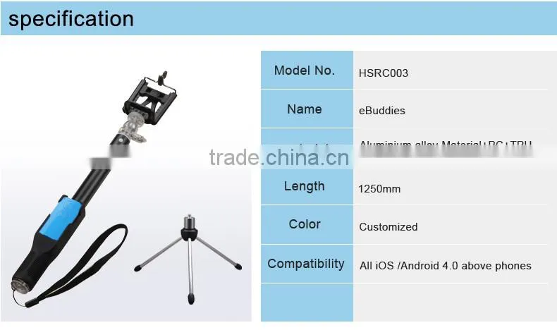Wireless Bluetooth Remote Shutter for Selfie Stick & Monopod