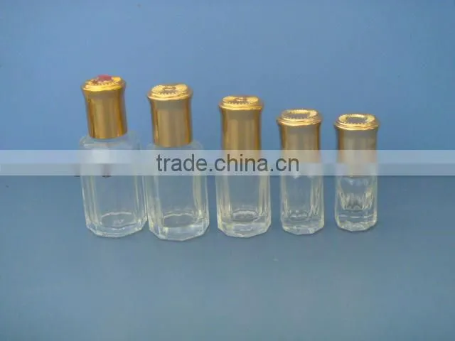 3ml 6ml 12ml octagonal shaped glass roll on bottle