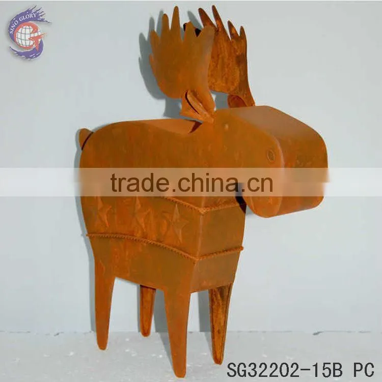 christmas garden decoration metal rust deer