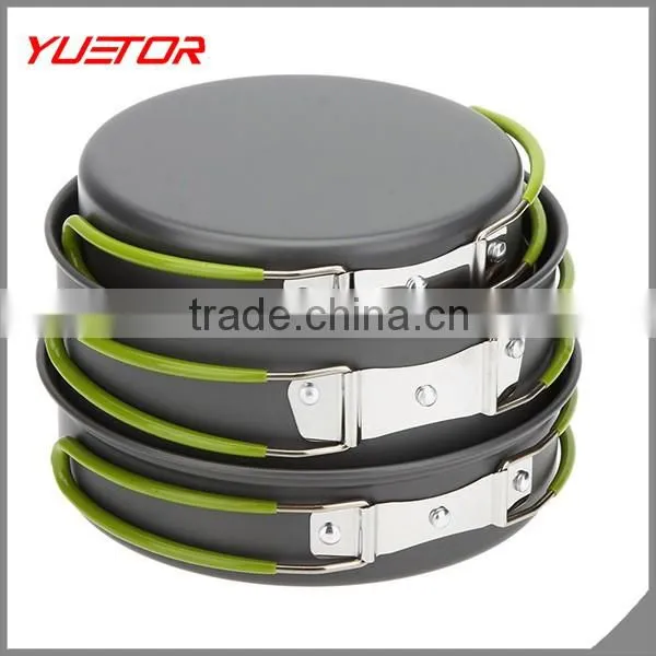 Portable Aluminum 2-3 People Outdoor Tableware Camping Cookware Set Multifunctional Picnic Cooking Set for Outdoor Stove