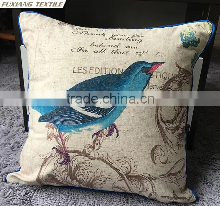 flower and birds Pillow with digital print