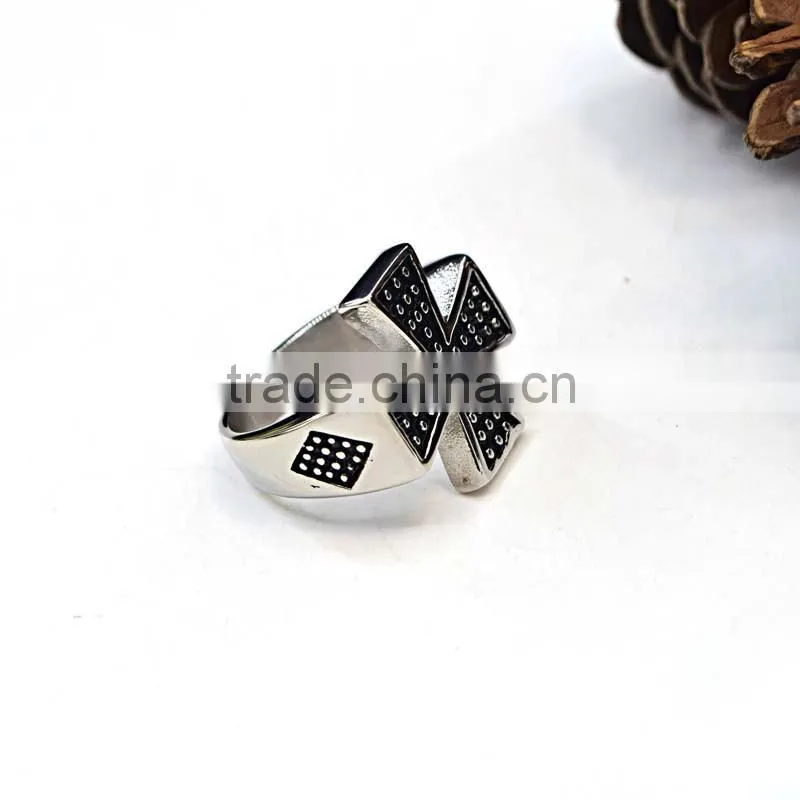 new design cross shape stainless steel mens finger ring
