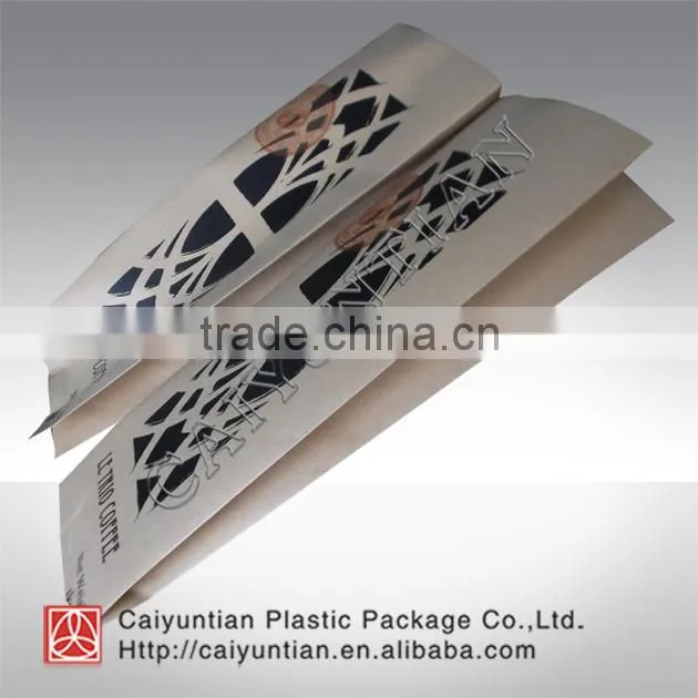 Matt Finished kraft paper side gusset custom printed paper coffee bag with valve