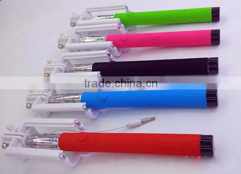 Self-pole,wired control selfie stick for mobile phone ,Since the shaft