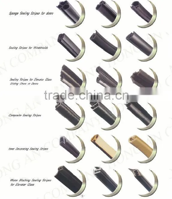 water bloching sealing strips for elevaotr glass