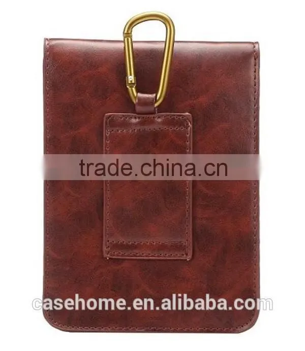 6.3" Dark Brown Small Shoulder Bag Universal Mobile Phone Leather Case