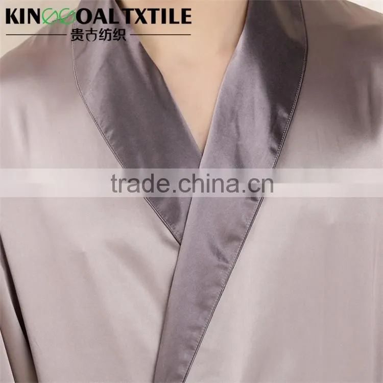 Wholesale Luxury Gifts 100% Silk Men's Luxury Long Silk Robe with binding and pocket