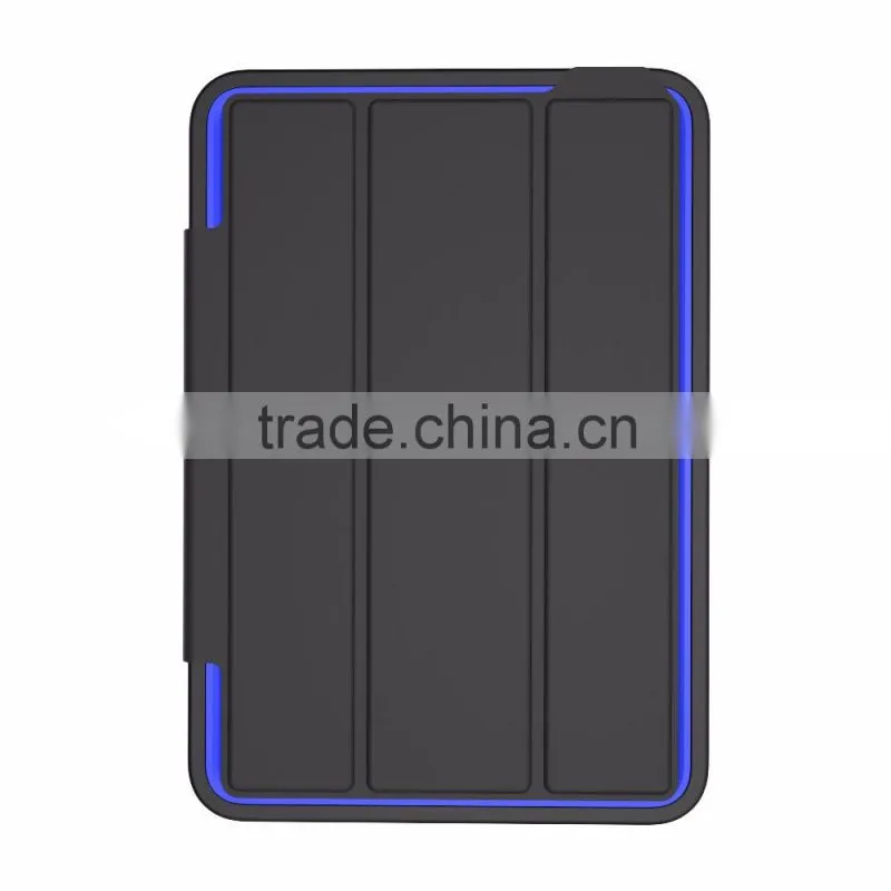 2016 Luxury PU Leather Wake Sleep Function Folding Leather PU TPU PC Full Cover Shockproof Case For iPad Mini 4 TB-0281
