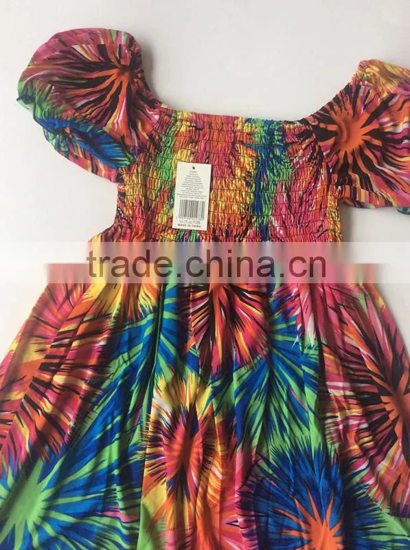 New Collection Fireworks Pattern Short Sleeve Maxi Dress
