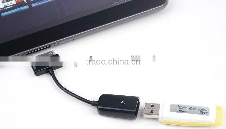 USB female otg to 30pin adapter cable for samsung usb otg for galaxy tab 10.1