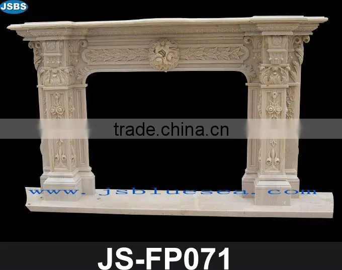 Golden marble designed fireplace