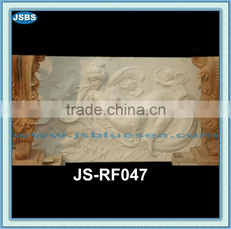 decorative hand carved whiet marble relief nude sculpture