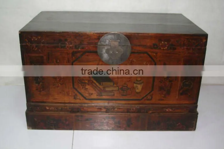 chinese antique wooden chest box