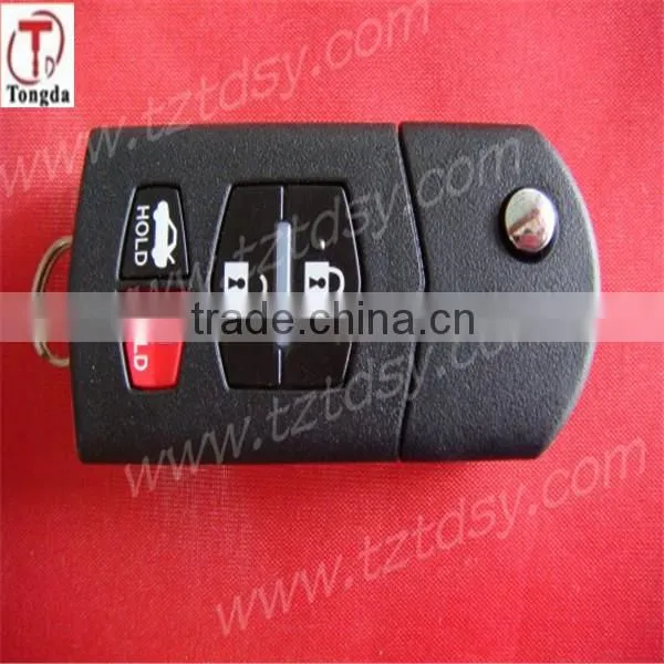 Tongda wholesales2 button flip remote key case for mazda