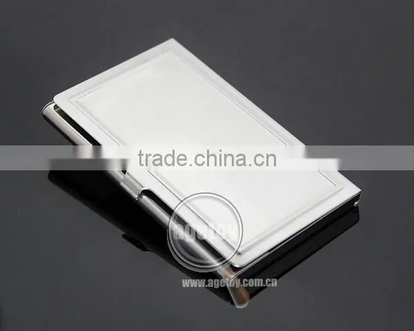 High Quality Pocket Business Card Holder Stainless Steel Plated Silver Concavity Metal Blank Card Case