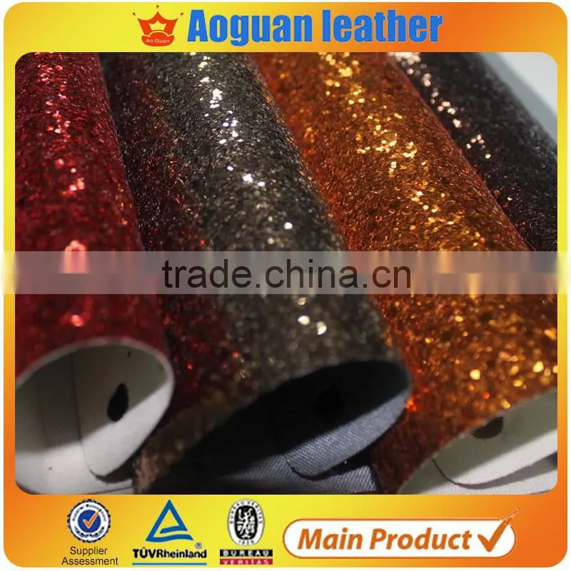 2014 shining, good quality, and anti-mildew pu glitter leather for shoes, wallpaper and bags