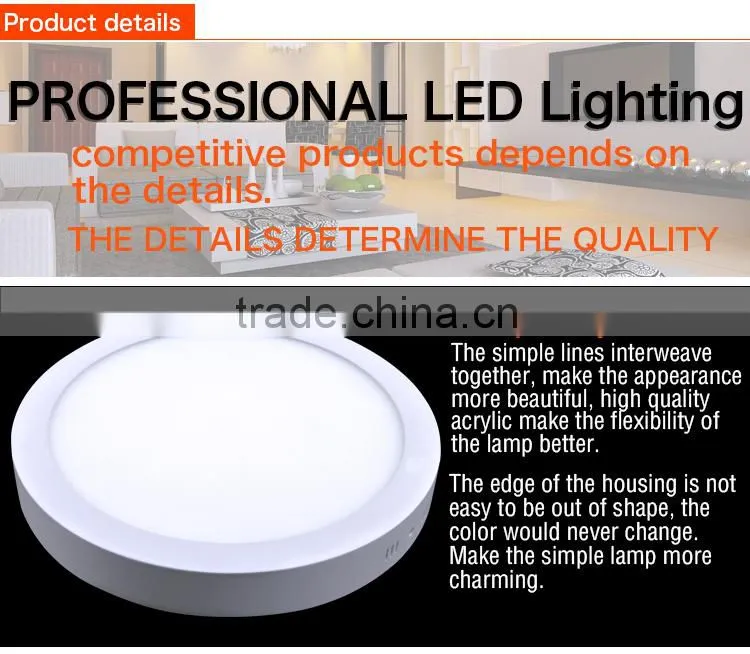 3W 6W 12W 18W led panel light fixtures surface mount led panel light 24W