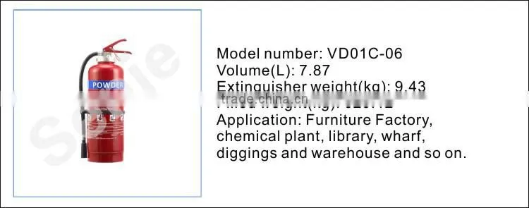 Dry chemical fire extinguisher with internal gas cartridge VD01C-06