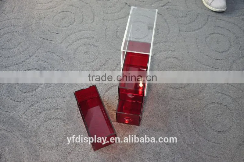 Red Acrylic Organizer For Home or Makeup Application