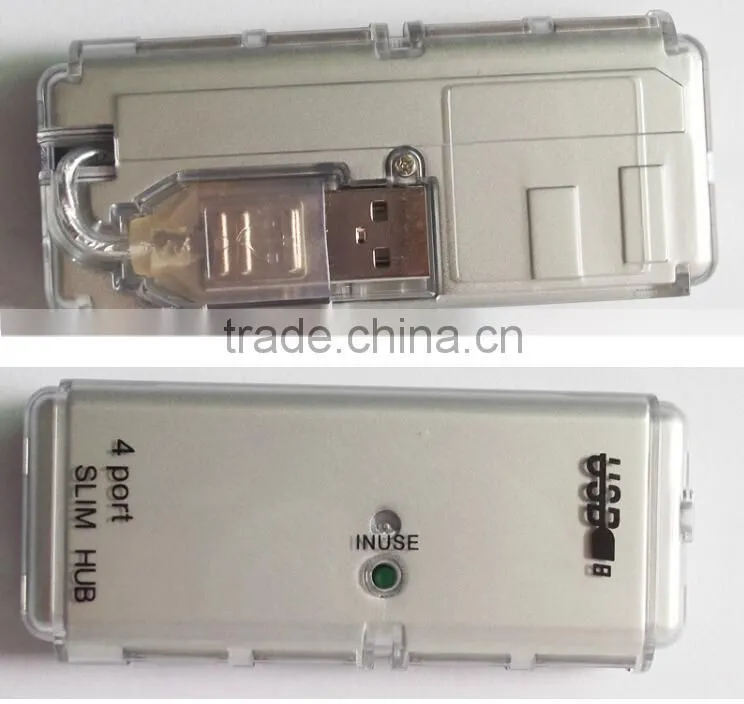 China Export Portable Novelty Slim USB 2.0 Hub 4 port With Short hide cable