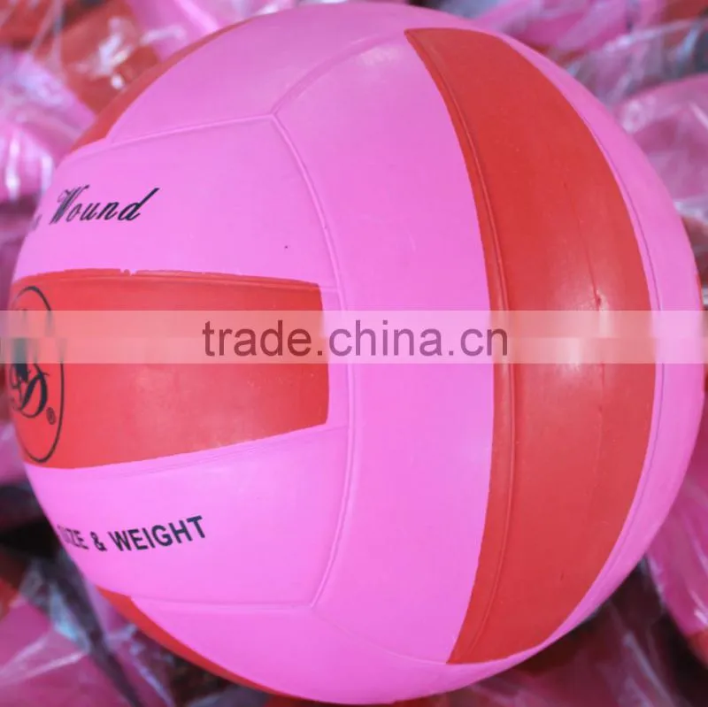 pink red colorful standard size rubber volleyball