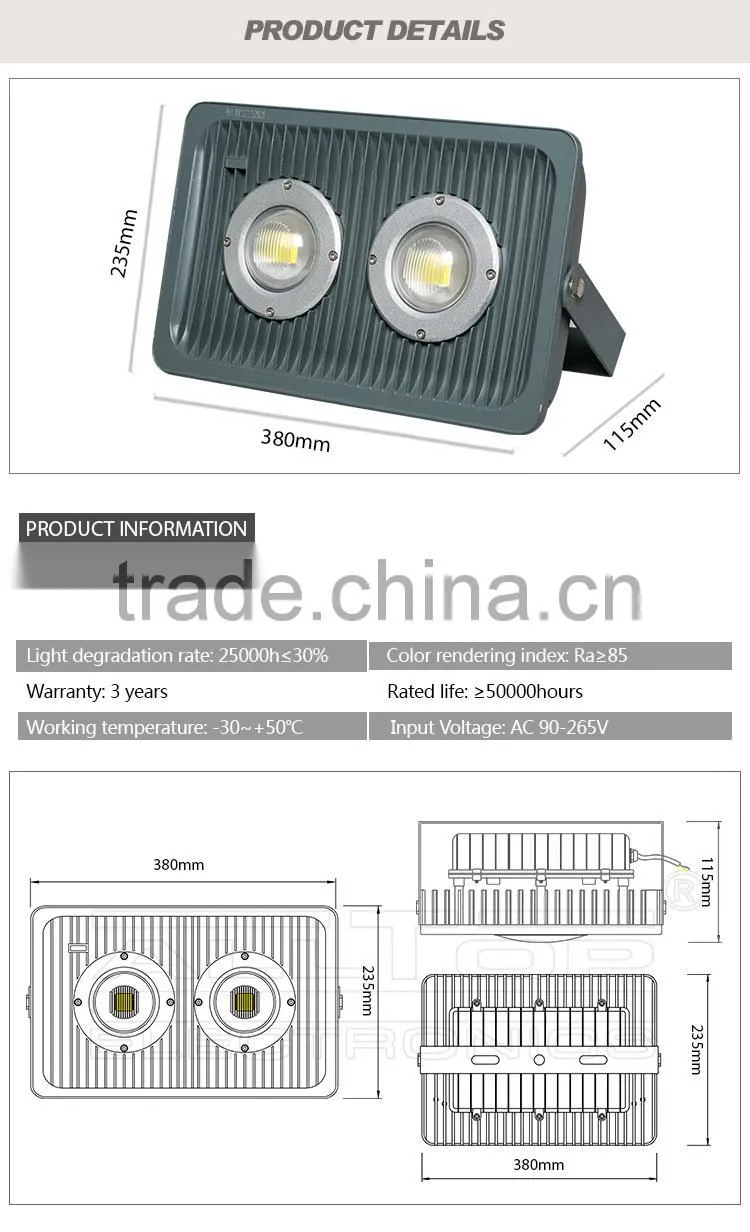 Aluminum waterproof high lumen 120 watt led flood light