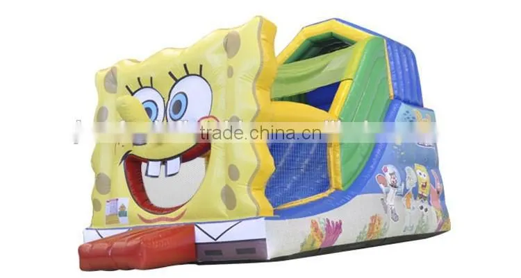 small indoor inflatable slide sponge bob for children