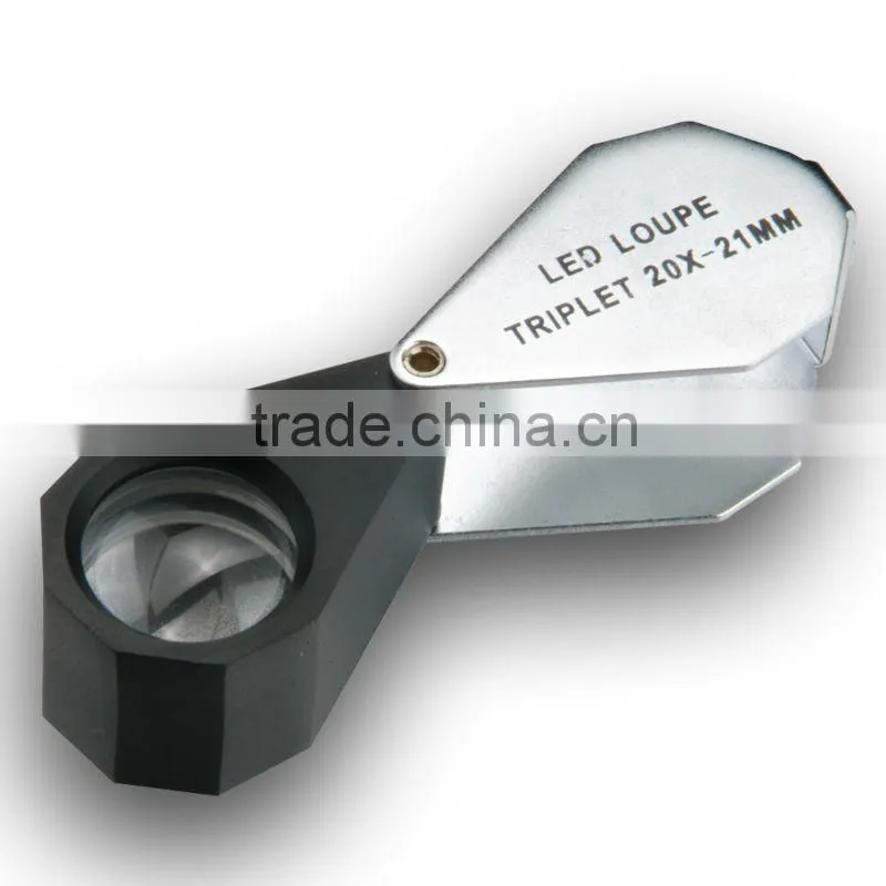 20x Magnification Triplet Lens with 6 Built-in LED Light 21mm Jeweler Loupe