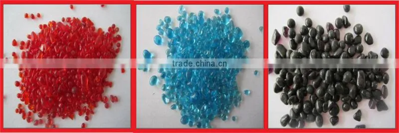 Colored decorative garden polished glass pebbles