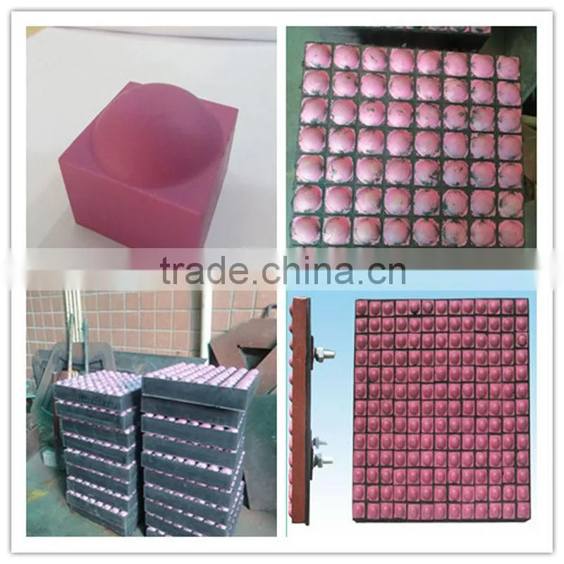 Mining chute ceramic rubber liner (302*302*63mm)