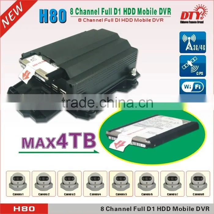 4ch 12 volt internal hdd mini hd dvr with sd card slot
