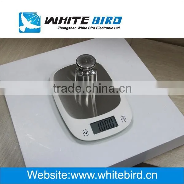Slim stainless steel platform electronic digital kitchen scale