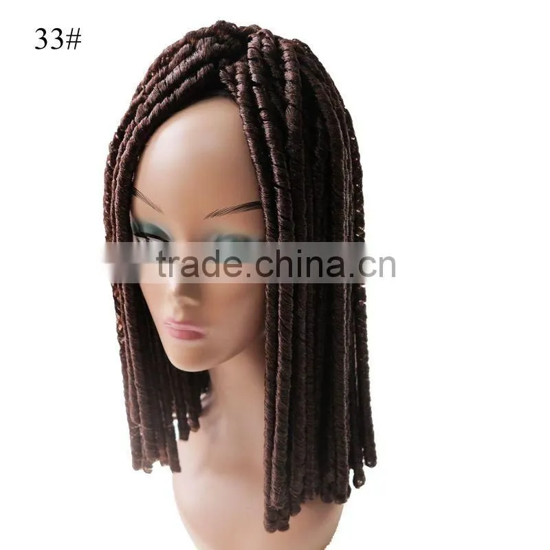 Wholesale 8 Colors Optional 110g 18" Crochet Twist Braids Ebony Synthetic Braiding Hair Soft Dreadlocks Hair Extensions