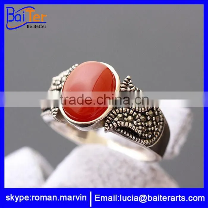 Wholesale titanium men's stone ring fashion ring with big stone