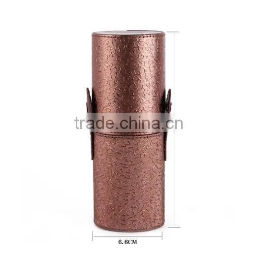 High Quality Brown Makeup Brush Case Bag Cosmetic Brushes Cup Holder Case