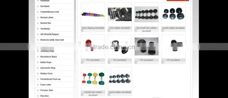 2015 new High Quality Hex rubber dumbbell